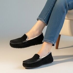 Koolaburra By UGG Lezly Slipper Women Black Slip On Shoe Size 7 Suede Leather‎